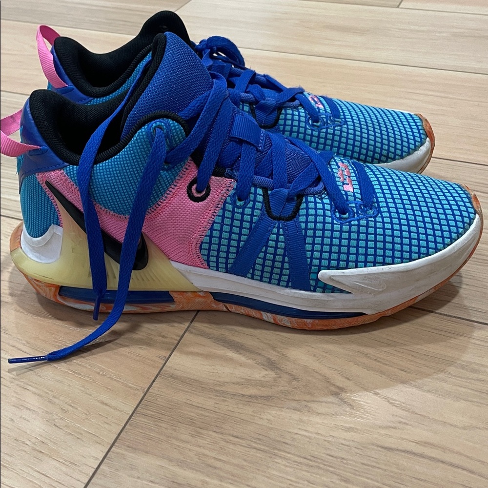 Nike Labron Blue and Pink Sneakers